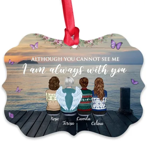 Miniatura 15 de Gossby Adorno conmemorativo de Navidad personalizado – Pérdida de padre estoy siempre contigo (padre, hija) personalizado para decoración de árbol