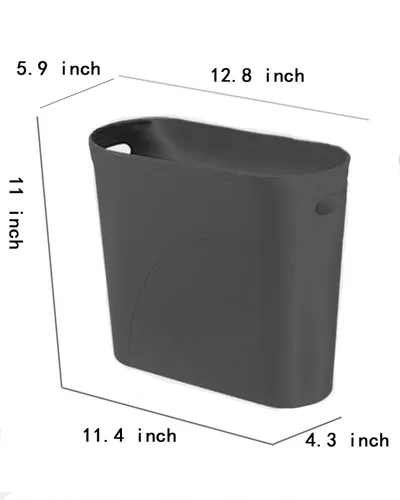 Miniatura 3 de Basurero pequeño para baño, 3 galones, plástico delgado, juego de 2, color negro
