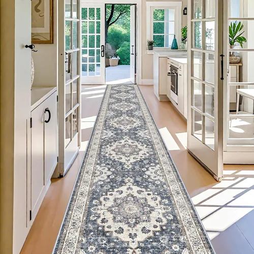 Miniatura 46 de Alfombra lavable de 2 x 3 pies para entrada: alfombras vintage con respaldo antideslizante para cocina, baño, alfombra resistente al agua