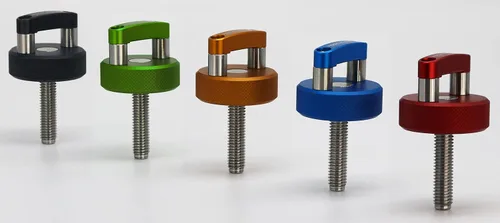 Miniatura 7 de ROCKWORKX Billet Tornillo de pulgar de aluminio duro de extracción rápida, anillo en D integrado, compatible con Jeep Wrangler JK 2007-20018, JL