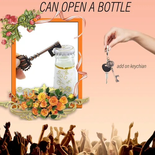 Miniatura 5 de 100 unidades de abrebotellas para bodas, recuerdos de fiesta, llaves de esqueleto de corona para cumpleaños, aniversario, fiesta, regalos de Cobre