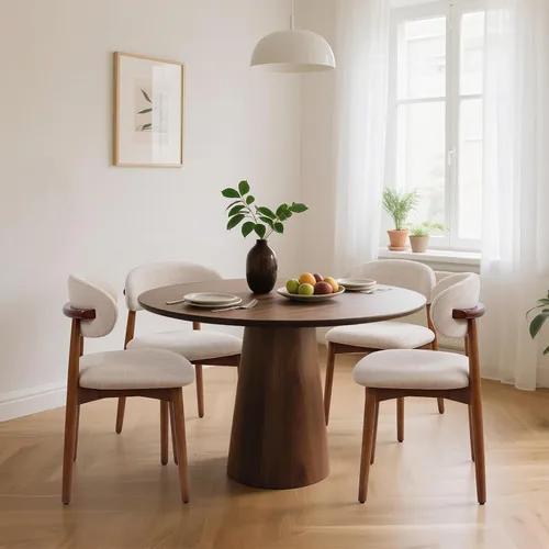 Miniatura 26 de Juego de 2 sillas de comedor estilo granja, sillas de cocina tapizadas de tela moderna de mediados de siglo, sillas de comedor de madera