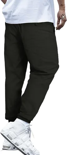 Miniatura 2 de JMIERR Pantalones deportivos casuales para hombre, con cordón elástico en la cintura con letras gráficas, para senderismo, al aire libre, pantalones