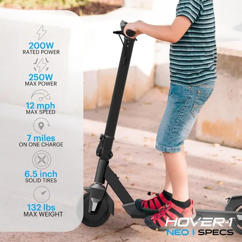 Miniatura 2 de Hover-1 Neo Family Foldable Electric Scooter with 300W/250W/200W Rated Brushless Motor, 16/14/12 mph Max Speed, 8.5"/6.5” Wheels, 10/7 Mile Range
