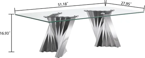 Miniatura 192 de Mesa de centro de cristal de lujo, mesa de centro de sofá de 47 pulgadas con marco de acero inoxidable dorado y parte superior de vidrio negro, mesa