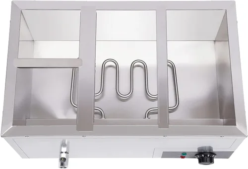 Miniatura 9 de Bain Marie Buffet - Mesa de vapor eléctrica de 4 bandejas de 850 W, calentador de alimentos con tapas, acero inoxidable, comercial, capacidad