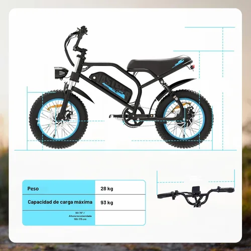 Miniatura 7 de AVDLBIKE Bicicleta eléctrica, bicicleta eléctrica de 16 pulgadas con neumáticos gruesos para adolescentes/adultos, bicicleta eléctrica pequeña