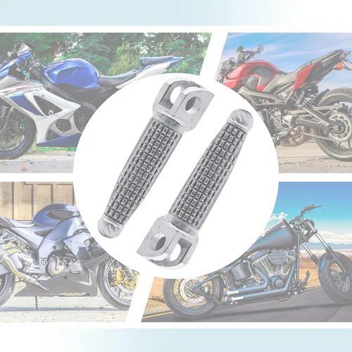 Miniatura 5 de uxcell 1 par de aleación de aluminio de 0.472 in reposapiés de motocicleta reposapiés reposapiés Peg Bike Bicicleta Ciclismo tono plateado