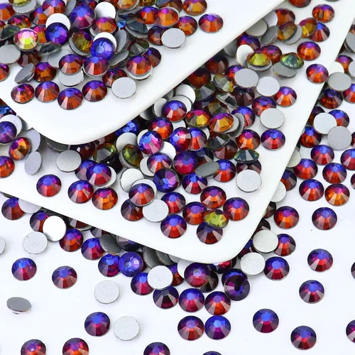 Miniatura 22 de 1440 piezas de diamantes de imitación SS20 de cristal de vidrio con parte posterior plana, gemas de cristal redondas de parte posterior plana