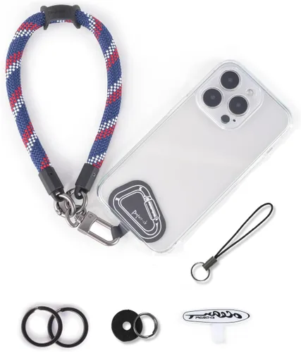 Miniatura 16 de Correa de mano para muñeca, 2 parches para teléfono, soporte para teléfono celular, correa de muñeca para llaves, AirPods, cámara (rosa, 12 pulgadas)