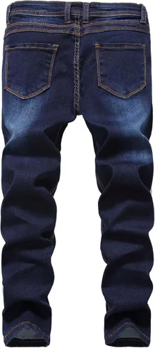 Miniatura 2 de Pantalones de mezclilla elásticos a la moda con corte ajustado para niño