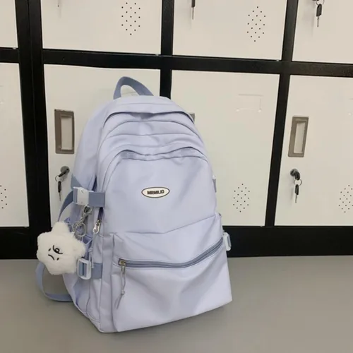 Miniatura 7 de VTTDB Mochila Kawaii con Lindos Accesorios Mochila Diaria Estética Casual Bolsa Simple para Laptop Mochila de Viaje Impermeable para Mujeres, Azul