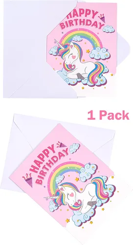 Miniatura 7 de WRAPAHOLIC Bolsa de regalo de cumpleaños extra grande de 16 pulgadas con tarjeta y papel de seda, unicornio de fantasía feliz cumpleaños Unicornio
