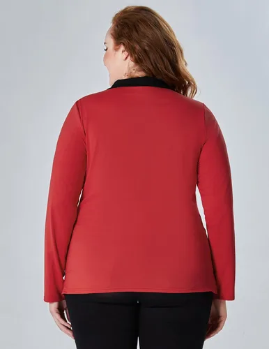 Miniatura 7 de JACK SMITH Polo de golf de manga larga para mujer, cuello en V, atlético, para tenis, absorbe la humedad