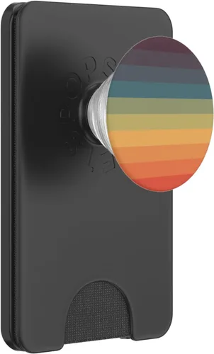 Miniatura 8 de PopSockets - Agarre y soporte para teléfonos y tabletas, diseño retro de rayas, color arco iris