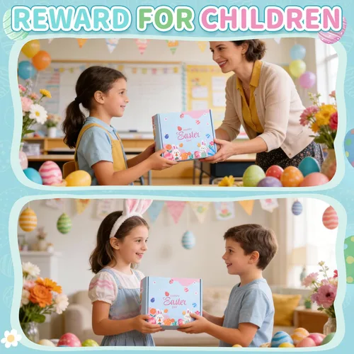 Miniatura 6 de Relleno de cesta de Pascua para niños, rellenos de huevos de Pascua, juguetes de conejo, regalos de Pascua para niños, recuerdos de fiesta para 12