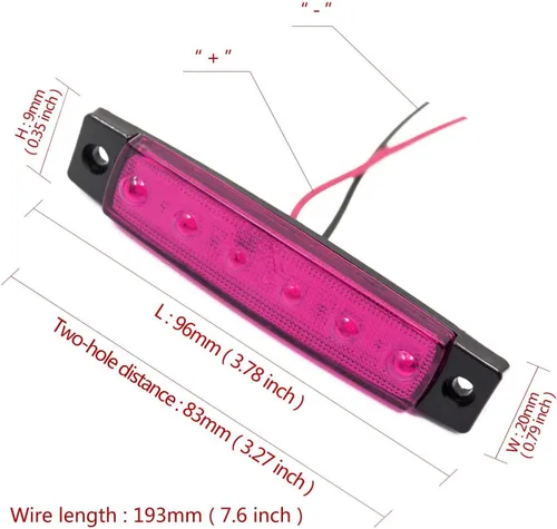 Miniatura 5 de FXC 10x 6 luces LED indicadoras laterales de gálibo para camión, autobús, remolque, luz interior impermeable para barco, luz de popa de cubierta