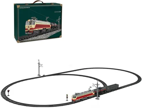 Miniatura 11 de SS7C - Juego de tren de Navidad, locomotora de vapor eléctrica de aleación, ferrocarril ferroviario con carros de mercancía/pista larga, adorno