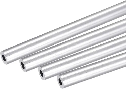Miniatura 25 de uxcell 6063 Tubo redondo de aluminio 0.236 in OD 0.118 in Diámetro interior 9.843 in Longitud Tubería 4 PC
