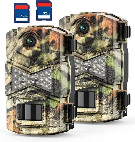 Miniatura 6 de WOSODA 【Paquete de 2】 Cámara de juego de senderos, 16MP 1080P, cámara impermeable de caza para monitoreo de vida silvestre con visión nocturna G200