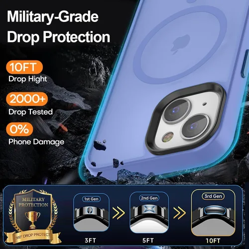 Miniatura 65 de Fuerte magnético para iPhone 11, compatible con Magsafe, [resistente a caídas de 13 pies] Funda trasera translúcida mate con sensación de piel