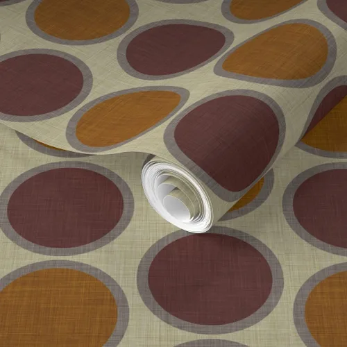 Miniatura 2 de Removable Wallpaper Swatch - Mod Circles Brown Dot Custom Pre-Pasted Wallpaper by Spoonflower