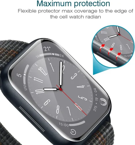 Miniatura 3 de LK Pack de 6 para Apple Watch 41mm / 40mm Protector de Pantalla (Series 8 & 7 & 6) [Película Flexible Mejorada] Auto-reparable, Protector de Azul