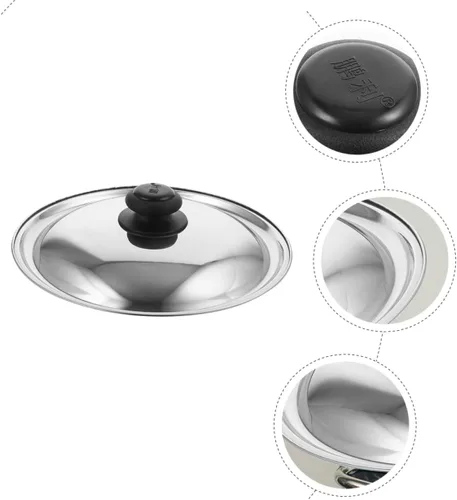 Miniatura 2 de Tapa redonda de acero inoxidable para sartén versátil para utensilios de cocina, tapa de olla para sartenes y ollas, diseño de estilo ideal