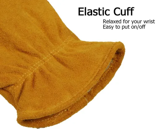 Miniatura 5 de OZERO 2 pares de guantes de trabajo de cuero de invierno forro grueso cálido para trabajo en clima frío, guantes con aislamiento térmico