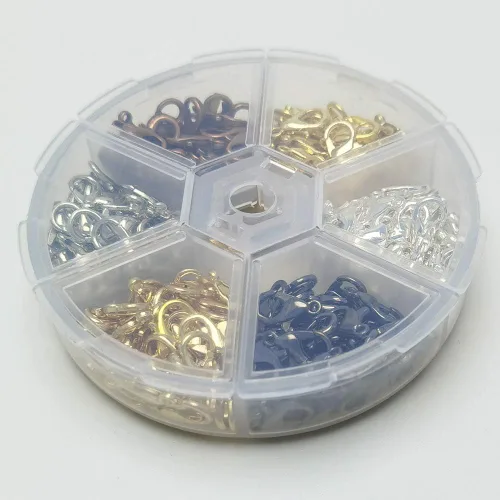 Miniatura 3 de Libiline 1 caja de 300 piezas surtidas de 6 colores de aleación de zinc para joyería, collares, pulseras, sin níquel (mezcla, 0.394 x 0.236 in)