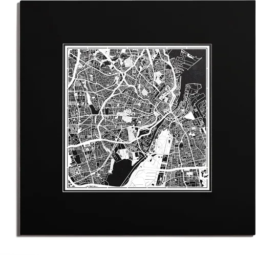 Miniatura 108 de O3 Design Studio Mapa de corte de papel Madrid negro mate de 20 x 20 pulgadas
