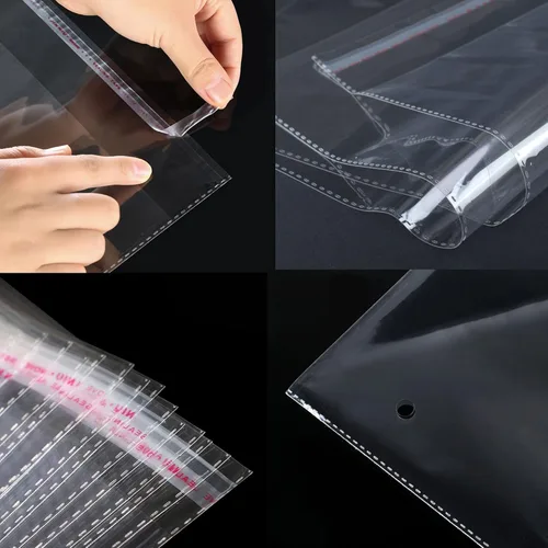 Miniatura 6 de Bolsas de celofán adhesivas transparentes de 18 x 24 pulgadas, 100 unidades, grandes bolsas de celofán autosellantes de 2 mil bolsas de polietileno