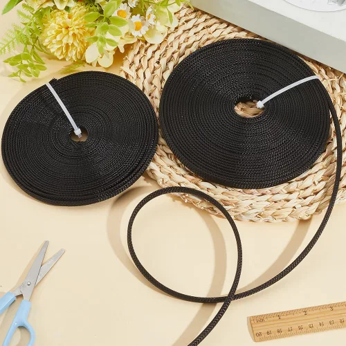 Miniatura 4 de Protectores de cable de polietileno de 65.6 pies, 2 tamaños, expandibles, trenzados, tubería de malla de alambre flexible, telar de manga de arnés