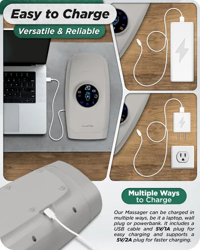 Miniatura 6 de Lunix LX7 - Masajeador eléctrico de manos con pantalla táctil con compresión y calor, terapia de puntos de presión para artritis, alivio del dolor