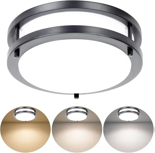 Miniatura 12 de Luminaria de techo LED atenuable de 36 W, luminaria empotrable de 12 pulgadas, luces de techo para dormitorio, cocina, superbrillante de 4000 Níquel