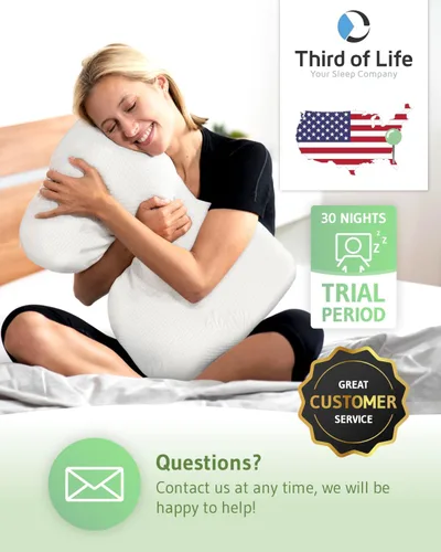 Miniatura 7 de Third of Life Almohada cervical NuMOON Aloe Vera Almohada de espuma viscoelástica para aliviar el dolor de cuello y hombros Durmientes de lado