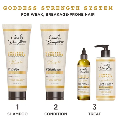 Miniatura 5 de Carol's Daughter Goddess Strength - Juego de cuidado del cabello, aceite para cabello y cuero cabelludo y acondicionador sin enjuague con aceite