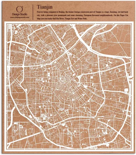Miniatura 123 de O3 Design Studio Aberdeen - Mapa de papel cortado en papel blanco de 12 x 12 pulgadas
