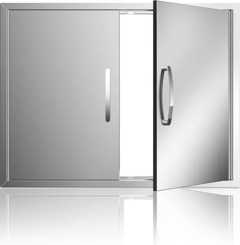 Miniatura 9 de Puerta de acceso para barbacoa de 39 pulgadas de ancho x 26 pulgadas de alto, puertas dobles de acero inoxidable, resistentes a la intemperie