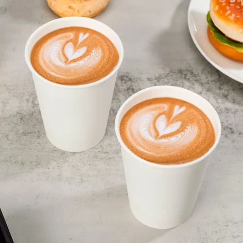Miniatura 7 de METAPRINT 500 unidades de 12 onzas tazas de papel desechables para café, tazas de papel blancas para café caliente para cafeterías, bistrós, fiestas