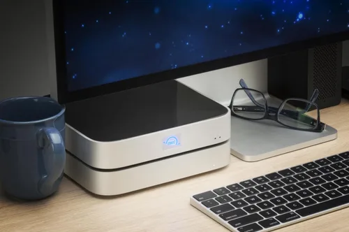 Miniatura 7 de OWC miniStack STX Caja de almacenamiento actualizable y Thunderbolt Hub/Mini Dock, 4 puertos USB-C, soporta SSD de 3.5" y 2.5", HDD, M.2 PCIe NVMe