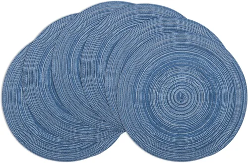 Miniatura 32 de Winknowl Juego de 4 manteles individuales redondos trenzados, lavables, tejidos resistentes al calor, para mesas de cocina, comedor, manteles Beige