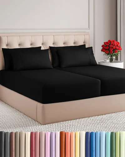 Miniatura 120 de Juego de sábanas Queen de 6 piezas, sábanas tamaño Queen, ropa de cama suave de lujo de hotel, refrescante, cómoda y transpirable, 1 encimera, 1 26