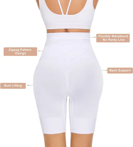 Miniatura 4 de Ropa interior de maternidad sobre el vientre, cintura alta para mujer, a medio muslo para embarazo, sin costuras, pantalones cortos para debajo