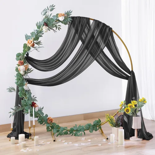 Miniatura 4 de 1 panel de cortina de telón de fondo transparente para arco de boda, cortina de arco para boda, recepción, decoración de fiesta de despedida