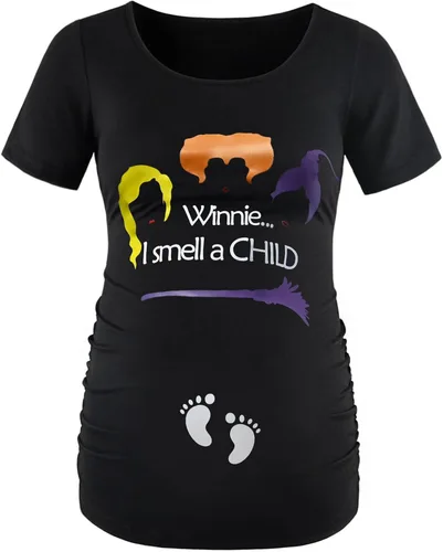 Miniatura 104 de GINKANA Blusas de maternidad de manga corta, diseño floral, fruncido, casual, para mamá, para embarazo
