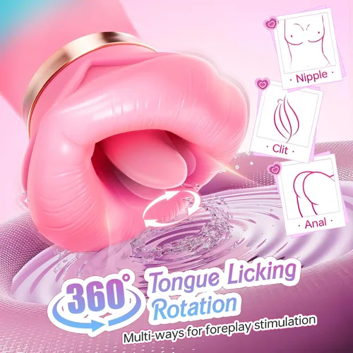 Miniatura 4 de Vibrador de juguete sexual para adultos para mujeres – Sovokn 5 en 1 vibrador de succión bucal rosa juguete sexual 10 lamiendo la lengua, 3 juguetes