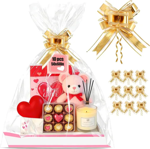 Miniatura 15 de 50 bolsas de celofán transparentes planas de 7" x 12" (A:17.8*A:30.4 cm), bolsas de celofán de polietileno de 2.8 mils para envolver regalos