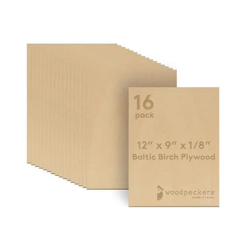 Miniatura 11 de Woodpeckers - Madera contrachapada de abedul báltico, 0.118 in, 1/8 x 5 x 7 pulgadas, paquete de 12 hojas de abedul báltico de grado B/BB, perfectas
