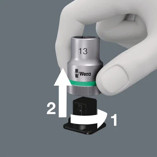 Miniatura 7 de Wera Belt 1 Zyklop 1/4" Juego de llaves de tubo con función de retención métrica 05003880001